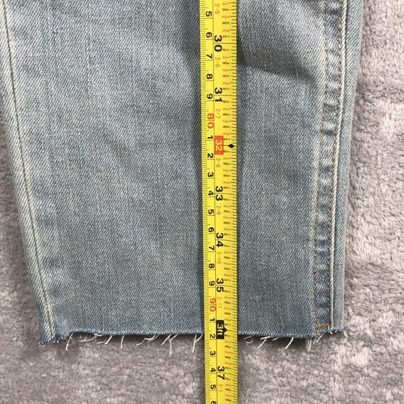 Wild Fable Jeans Womens Sz 0 Light Wash Super High Rise Slim Straight Distressed - Picture 9 of 14